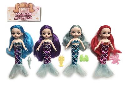 6寸12关节实身3D真眼珠叶罗丽美人鱼娃娃 4款混装 - OBL10431332