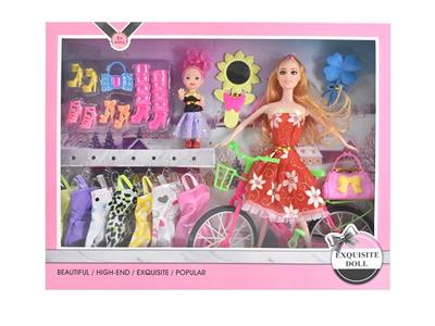 高档大盒11.5寸实身活手时装芭比带鞋子吸塑配件和单车大包镜子配件 - OBL10431347