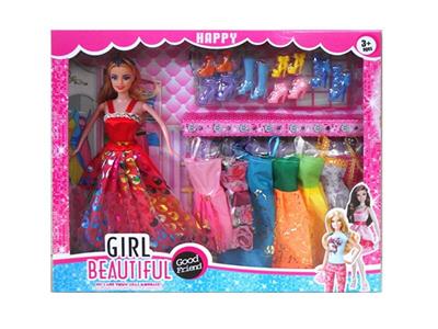 高档大盒11.5寸实身活手时装芭比带鞋子吸塑和 吊裙 - OBL10431350