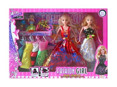 高档大盒11.5寸实身活手婚纱芭比和时装裙子芭比带3寸仔单车吊裙 - OBL10431353