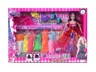 高档大盒11.5寸实身活手婚纱芭比带梳妆配件吊裙 - OBL10431354