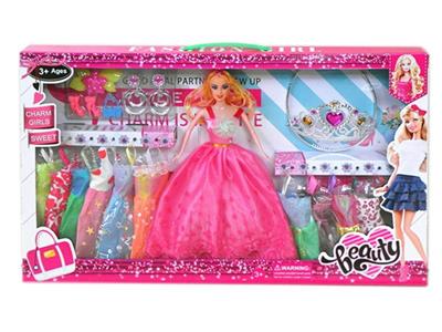 高档大盒11.5寸实身活手婚纱芭比带首饰配件吸塑和大皇冠配件吊裙 - OBL10431358