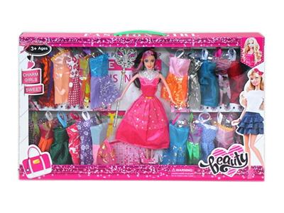 高档大盒11.5寸实身活手时装婚纱裙子芭比带吊衣魔术棒 - OBL10431361