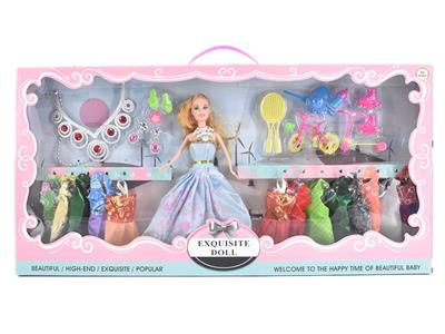 高档大盒11.5寸实身活手婚纱裙子芭比带吊衣和大项链吸塑配件 - OBL10431371