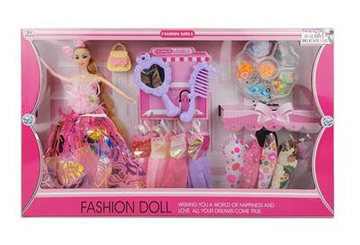 高档大盒11.5寸实身活手婚纱裙子芭比带大梳子大镜子配件和吊群 - OBL10431381