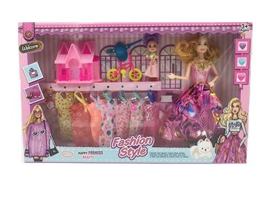 高档大盒11.5寸实身9关节婚纱裙子芭比带吊衣带3寸仔小房子单车配件 - OBL10431387