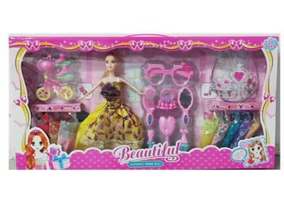 高档大盒11.5寸实身活手婚纱裙子芭比带吊衣和大眼镜吸塑配件和单车吸塑 大皇冠 - OBL10431390