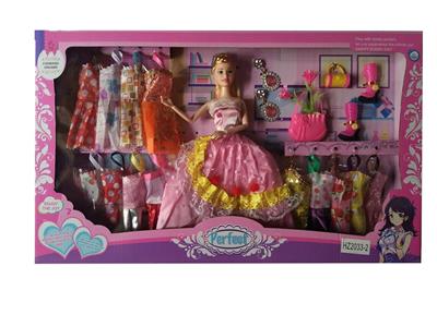 高档大盒11.5寸实身12关节婚纱裙子芭比带吊衣和打扮配件 - OBL10431395