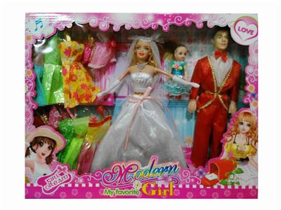 高挡礼盒两只3D12关节实身芭比带两只凯莉芭比加12件高档衣服和梳 - OBL10431411