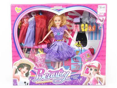 高档11.5寸实身芭比带皇冠带耳环带衣服 - OBL10431423