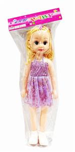 新款18寸肥童娃娃大眼妹空身带IC 包电2个LR44纽扣电池服装多色PVC卡头袋 - OBL10432156