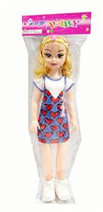 新款18寸肥童娃娃大眼妹空身带IC 包电2个LR44纽扣电池服装多色PVC卡头袋 - OBL10432157