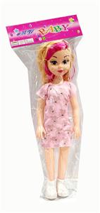 新款18寸肥童娃娃大眼妹空身带IC 包电2个LR44纽扣电池服装多色PVC卡头袋 - OBL10432158