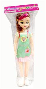 新款18寸肥童娃娃大眼妹空身带IC 包电2个LR44纽扣电池服装多色PVC卡头袋 - OBL10432159