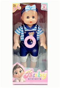 新款14寸直脚肥童娃娃4D眼带IC 包电2个LR44纽扣电池服装多色 - OBL10432166