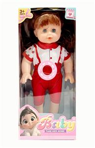 新款14寸直脚肥童娃娃4D眼带IC 包电2个LR44纽扣电池服装多色 - OBL10432167