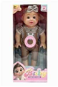 新款14寸直脚肥童娃娃3D眼带IC 包电2个LR44纽扣电池服装多色 - OBL10432169