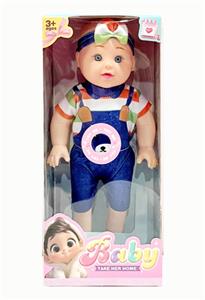 新款14寸直脚肥童娃娃3D眼带IC 包电2个LR44纽扣电池服装多色 - OBL10432172