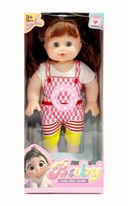 新款14寸直脚肥童娃娃4D眼带IC 包电2个LR44纽扣电池服装多色 - OBL10432173