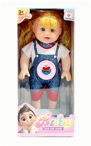 新款14寸直脚肥童娃娃3D眼带IC 包电2个LR44纽扣电池服装多色 - OBL10432174