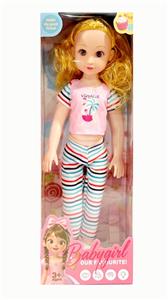 新款18寸大眼妹肥童娃娃3D眼带IC 包电2个LR44纽扣电池服装多色 - OBL10432179