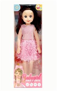 新款18寸大眼妹肥童娃娃带IC 包电2个LR44纽扣电池服装多色 - OBL10432182