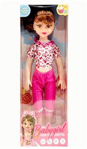 新款18寸大眼妹肥童娃娃带IC 包电2个LR44纽扣电池服装多色 - OBL10432184