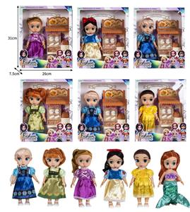 10寸全身搪胶迪士尼沙龙公主娃娃带配件（带音乐） - OBL10432251