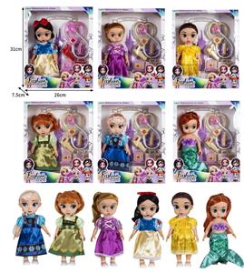 10寸全身搪胶迪士尼沙龙公主娃娃带配件（带音乐） - OBL10432252