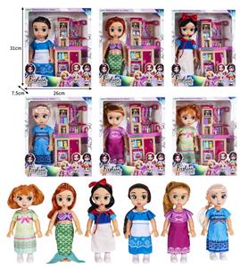 10寸空身迪士尼沙龙公主娃娃带配件（带音乐） - OBL10432257