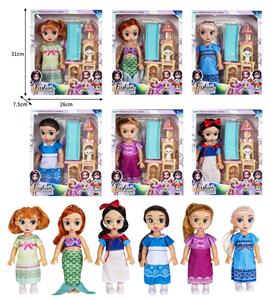 10寸空身迪士尼沙龙公主娃娃带配件（带音乐） - OBL10432260