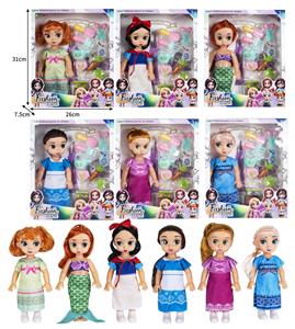 10寸空身迪士尼沙龙公主娃娃带配件（带音乐） - OBL10432261