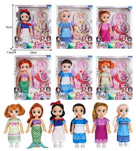 10寸空身迪士尼沙龙公主娃娃带配件（带音乐） - OBL10432262