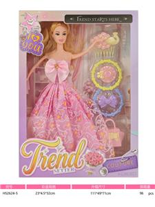 11寸实身活动手芭比娃娃加孔雀梳吸塑 - OBL10432674