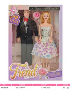 11寸实身定向手芭比娃娃加11寸空身男人芭比  夫妻装加玫瑰花朵 - OBL10432677