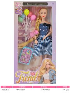 11寸实身九关节芭比娃娃加五气球加拉箱 - OBL10432696