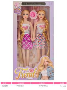 11寸空身芭比娃娃姐妹装加玫瑰花 - OBL10432700