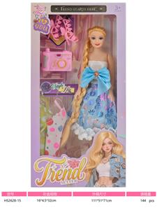 11寸空身长辫芭比娃娃加小相机加蝴蝶长靴 - OBL10432709