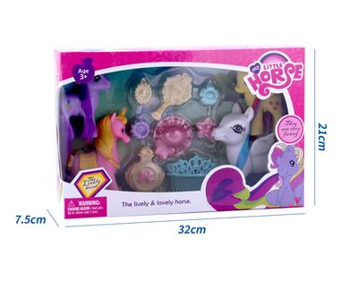 新款礼盒装4只搪胶彩马带发夹吸塑配件 - OBL10432809