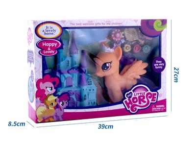 新款礼盒装搪胶皇冠马带音乐城堡、梳子吸塑配件 - OBL10432822