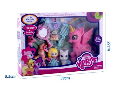 新款礼盒装搪胶飞马灯光音乐带美少女、梳子吸塑配件 - OBL10432824