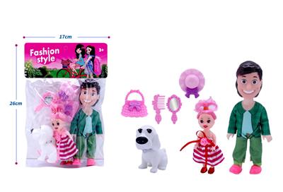 高档6寸实身变形计娃娃带3.5寸娃娃、宠物狗、手提包、帽子、梳子、镜子配件 - OBL10432848