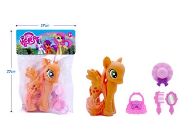 高档搪胶飞马带手提包、帽子、梳子、镜子配件（多色混装） - OBL10432852