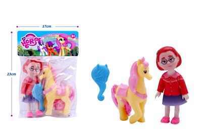 高档6寸实身变形计娃娃带搪胶马、梳子配件（多色混装） - OBL10432868