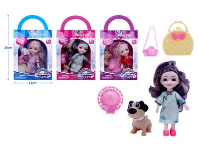 新款6寸12关节叶罗丽娃娃带帽子、宠物狗、手提包、相机配件 - OBL10432881