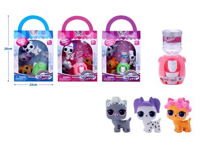 新款3只搪胶惊喜狗带饮水机配件 - OBL10432886