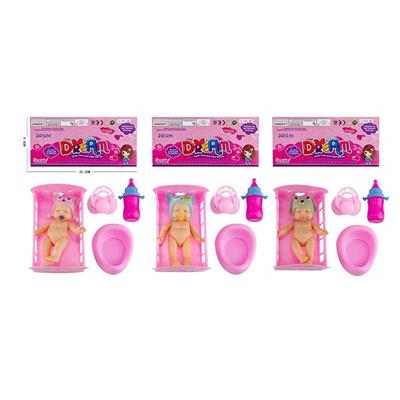 5寸婴儿娃加奶瓶奶嘴配件 三款混装 - OBL10432892