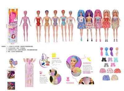 11.5寸实身惊喜变色芭比。带5样不同的惊喜配件，娃娃360度旋转， - OBL10432928