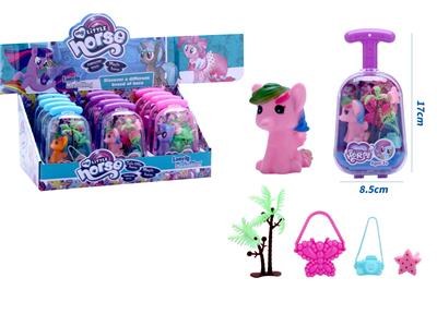新款可爱拉箱搪胶坐马带小树、蝴蝶包、相机、海星配件 12PCS 3款混装 - OBL10432969