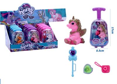 新款可爱拉箱搪胶独角兽带魔法棒、相机、爱心配件 12PCS 3款混装 - OBL10432971